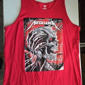 Metallica Red Graphic Tank Top